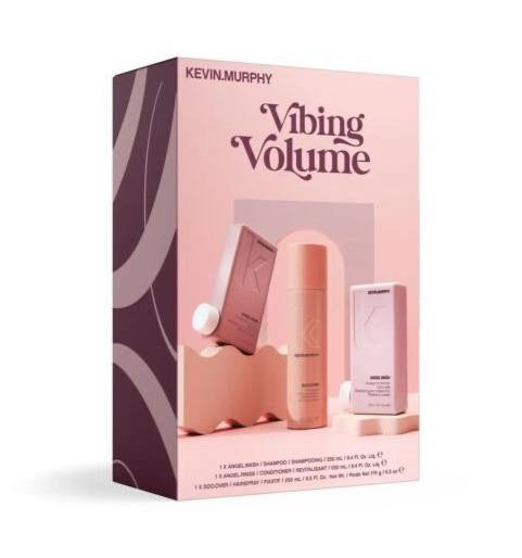 KEVIN MURPHY Vibing Volume Holiday Набір для захисту кольору та створення об’єму волоссю (шампунь Angel 250 мл, кондиціонер Angel 250 мл, Doo.Over 250 мл)